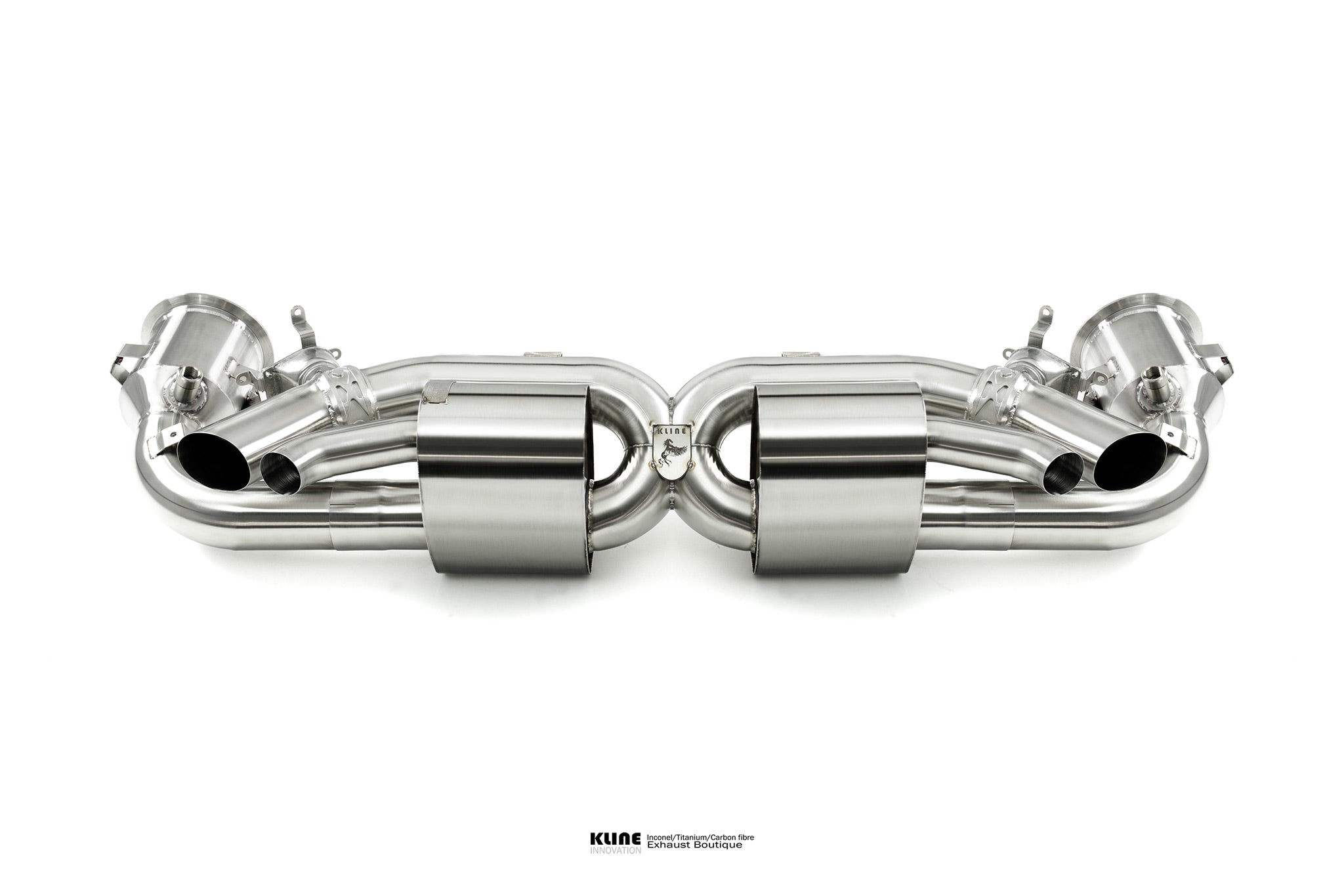 Birdseye view of 200 Cell Cat Pipe Set For Porsche 992 Carrera manufactured by Kline Innovation