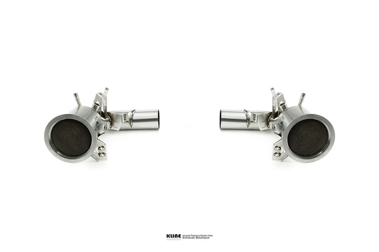 Front view of 200 Cell Cat Pipe Set For Porsche 992 Turbo manufactured by Kline Innovation