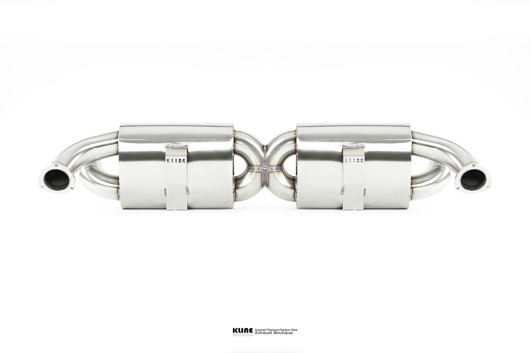 Back view of 200 Cell Cat Pipe Set For Porsche 996 GT2 manufactured by Kline Innovation