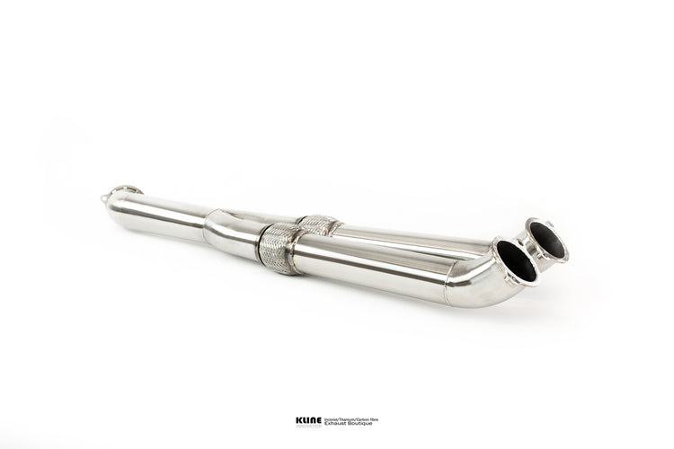 Right/Front view of 200 Cell Y Pipe For Nissan GTR manufactured by kline innovation