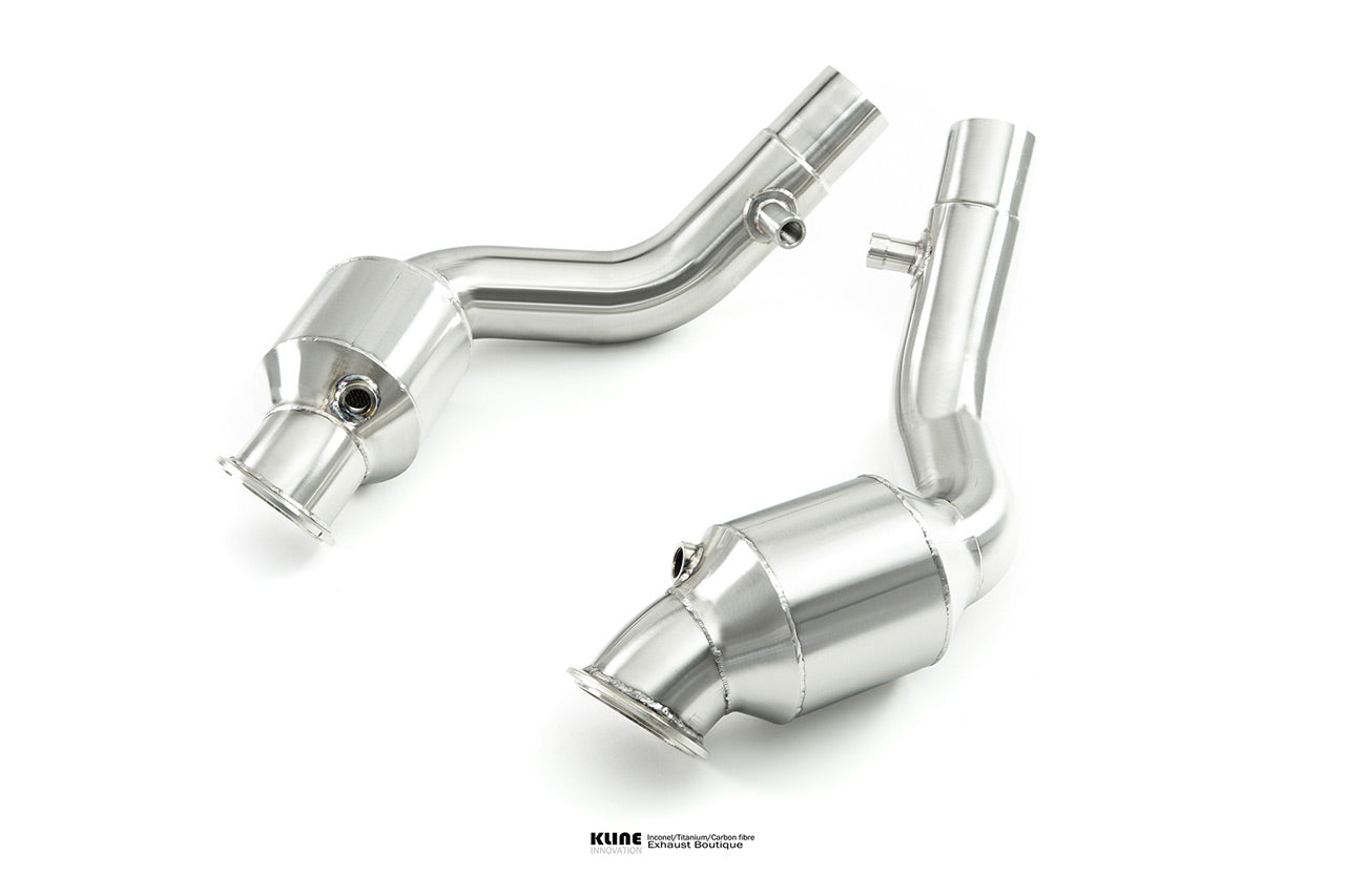 Birdseye view of DECAT Cat Pipe Set For Ferrari Portofino manufactured by kline innovation