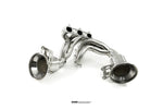 Front view of DECAT Manifolds With OPF For Porsche 992 GT3 manufactured by Kline Innovation