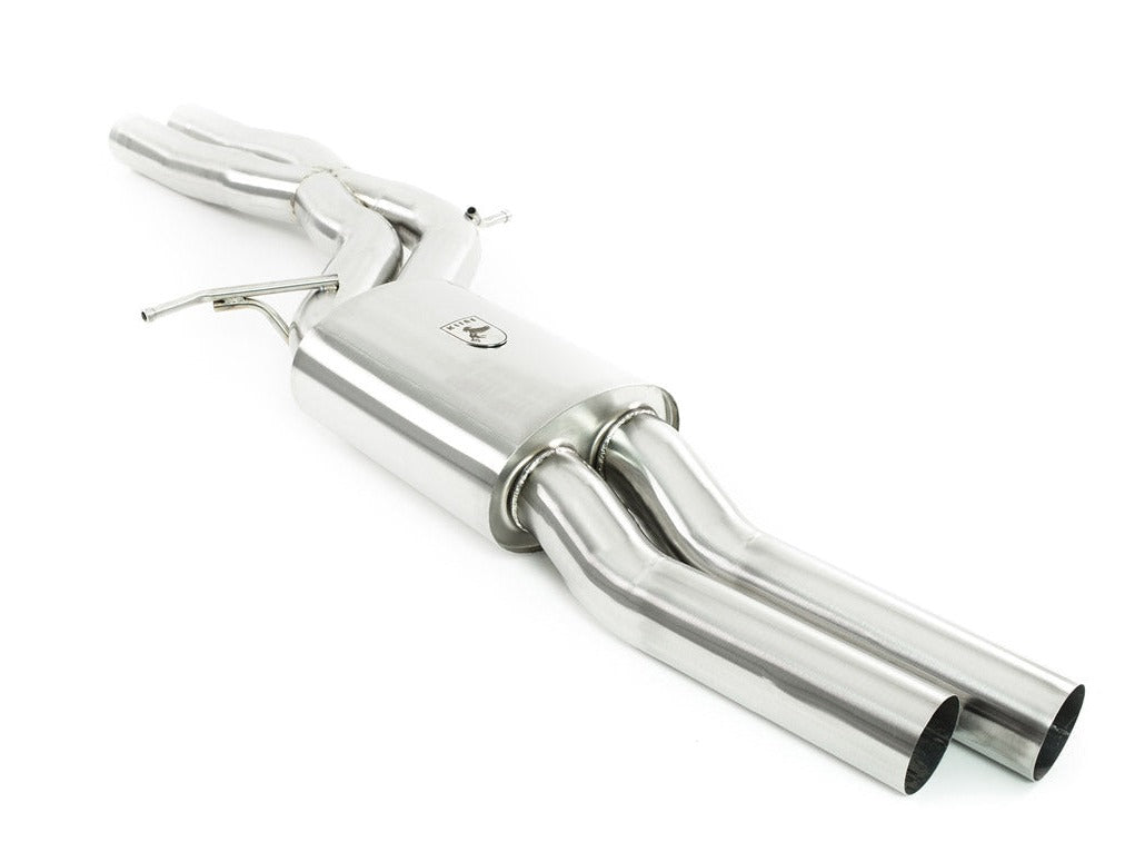 Left angled view of DECAT Cat Pipe Set With Drum For Audi RS7 V8 manufactured by Kline Innovation