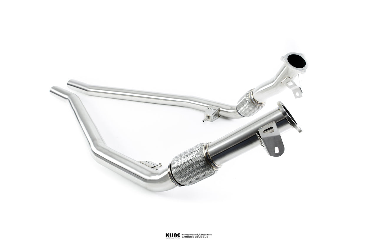 Closeup Shot of Mid Exhaust Pipes For Audi RSQ8/SQ8 manufactured by kline innovation