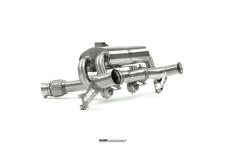 Left angled view of Exhaust For Porsche 980 Carrera GT manufactured by Kline Innovation