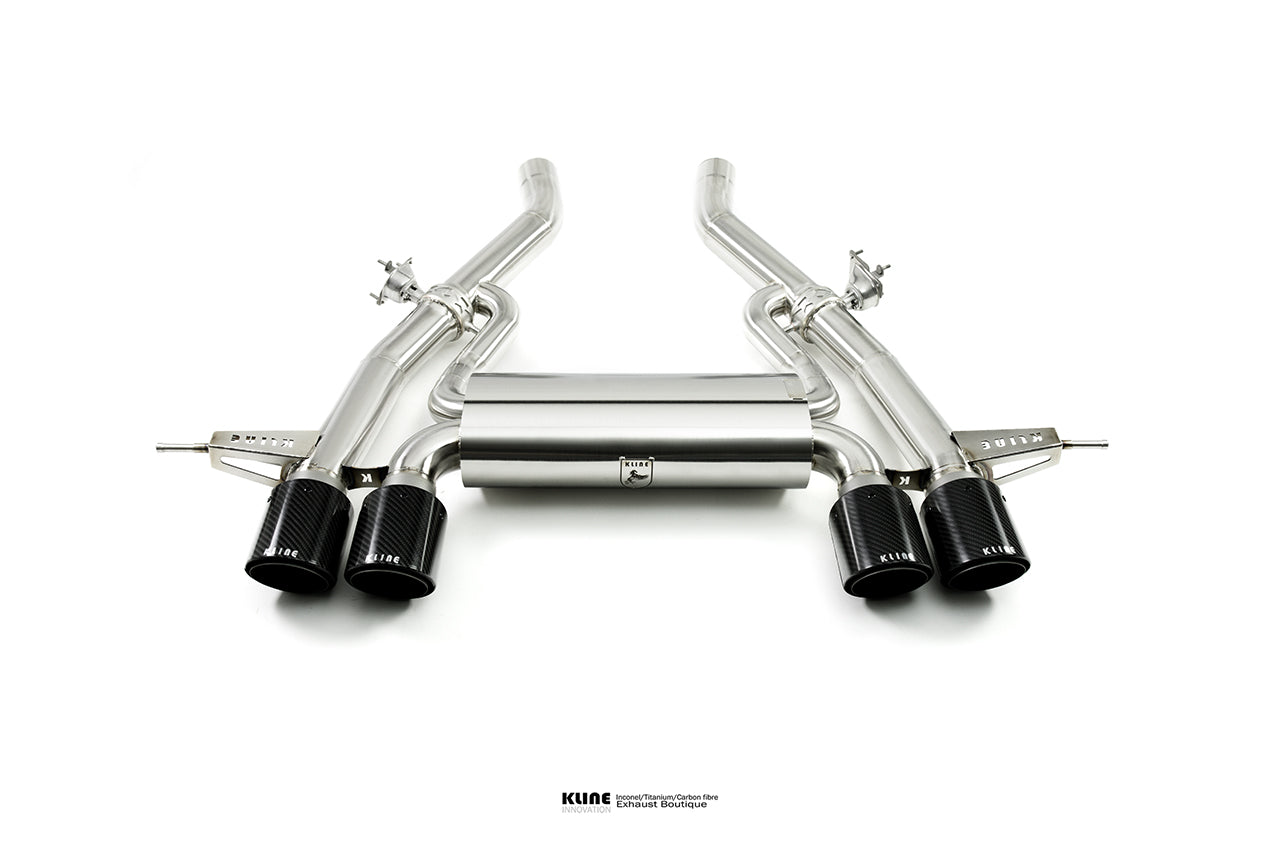 Birdseye view of Valvetronic Cat-Back Exhaust System With Center Pipes For BMW M3/M4 (G80,G82,G83) manufactured by Kline innovation