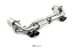 Left angled view of Valvetronic Exhaust System With Tip Cover For Porsche 991 Carrera manufactured by Kline Innovation