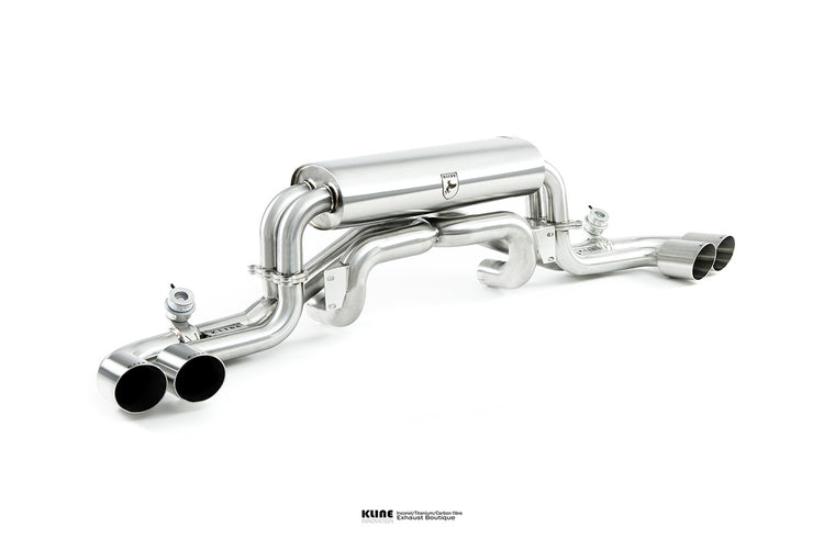 Left angled view of Valvetronic Exhaust System (TUV) For Ferrari F360 manufactured by Kline Innovation
