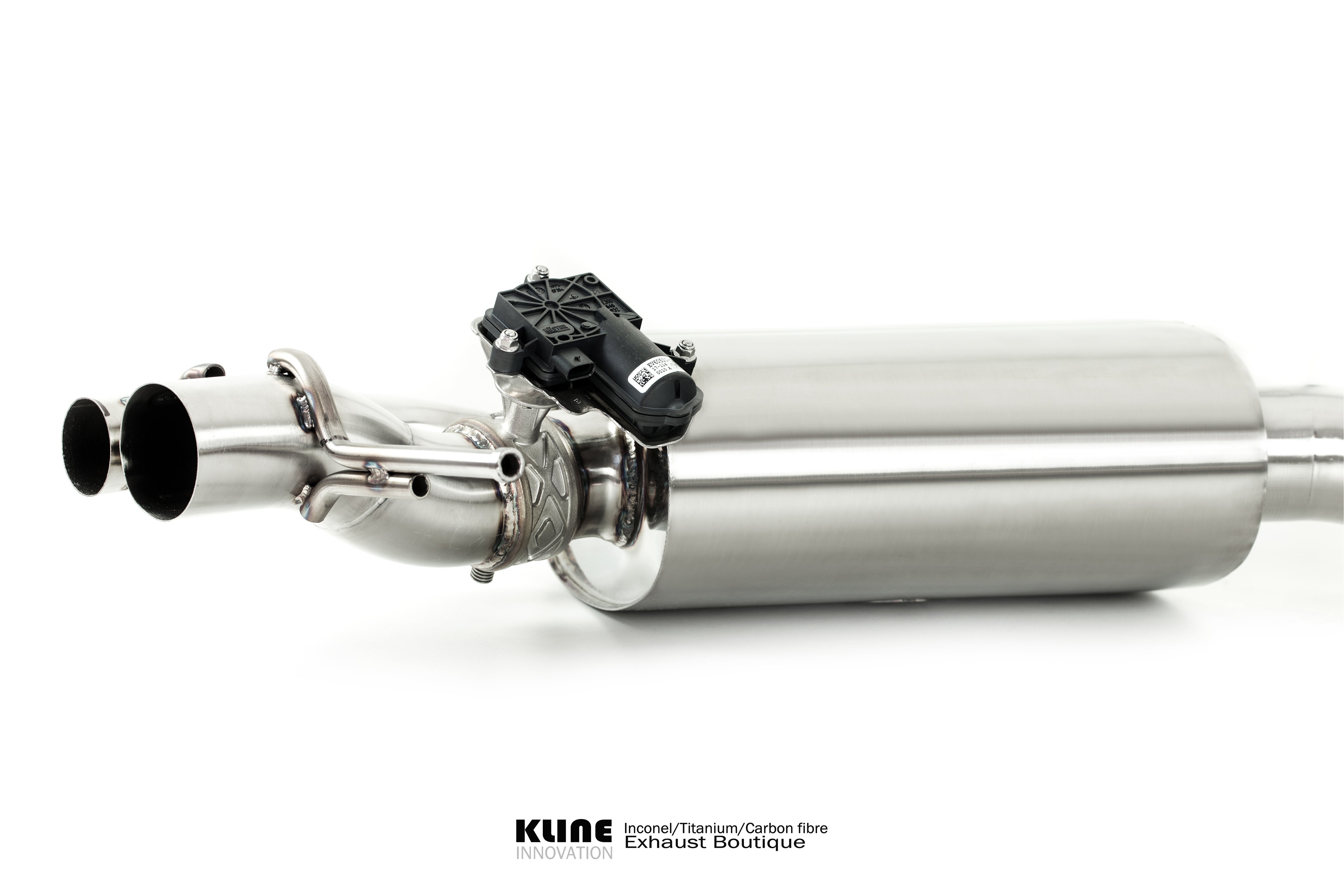 Close up view of Valvetronic Rear System For Mercedes S63 AMG (Coupe W222) manufactured by kline innovation