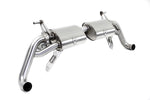 Left angled view of valvetronic exhaust system for Audi R8 GT V10 which fits in 2012 to 2016 models manufactured by kline innovations