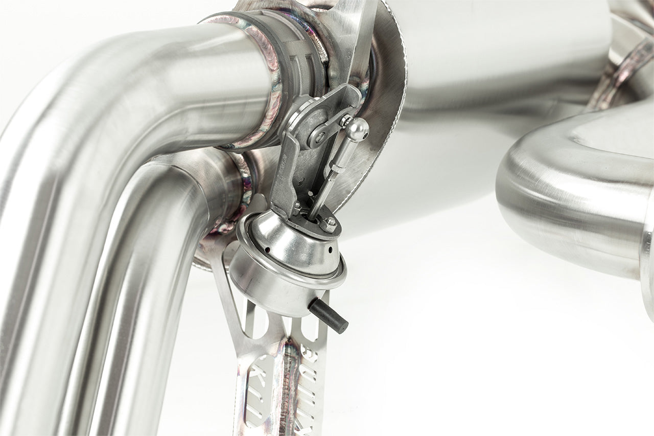 Drum closeup shot of valvetronic system exhaust for Audi R8 ST V10 which fits in 2012 to 2016 models manufactured by kline innovation