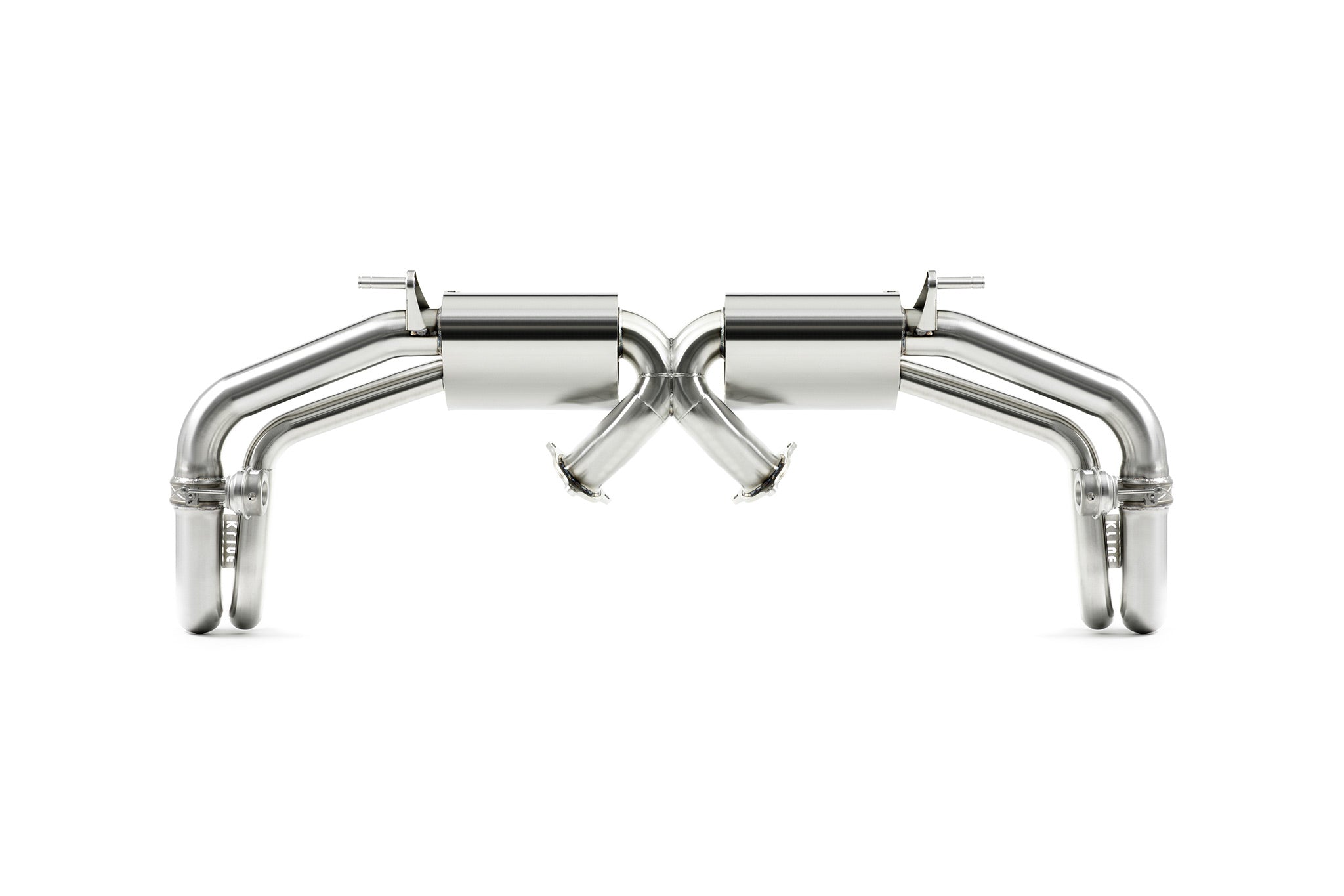 Back view of valvetronic system opf exhaust for Audi R8 V10 which fits 2020+ models manufactured by kline innovation