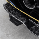 Monza diffuser fins and orange pinstripe, macro close-up