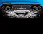Remus cat-back sport exhaust installed on a BMW M2 F87 2016-2018, rear view of the quad tailpipes
