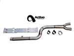 active Autowerke m340i midpipe with all clamps and brace. White background