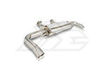 A top view of Fi EXHAUST Valvetronic Cat-Back System for Mercedes-Benz W167 AMG GLE53 2019+ muffler with white background