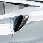 Carbon GP63 side intake on white McLaren Artura, side close-up
