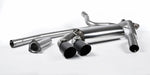 A front view of Milltek Non-Resonated Downpipe-Back Exhaust System OEM Cerakote Black Tips for Audi UR Quattro 10v Turbo 1980-1991 with white background