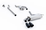 A front view of Milltek Resonated Downpipe-Back Exhaust System Cerakote Black Tips for Audi UR Quattro 20v Turbo 1990-1991 with white background