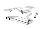 A top wide view of Milltek Resonated Downpipe-Back Exhaust System OEM Brushed Titanium Tips for Audi UR Quattro 10v Turbo 1980-1991 with white background