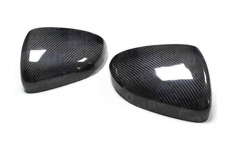 wide view of TRE Pre-preg Carbon Fibre Wing Mirror Covers for Mercedes A Class W177 2018+ with white background