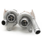 A front view of Pure Turbos Turbo Upgrade Pure900 for Mercedes Benz M157/M278 2011-2020 with white background
