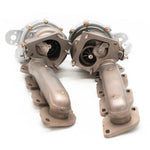 A back wide view of Pure Turbos Turbo Upgrade Pure900 for Mercedes Benz M157/M278 2011-2020 with white background
