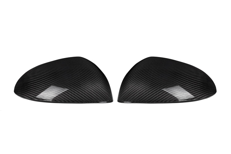 wide view of TRE Pre-Preg Carbon Fibre Wing Mirror Covers for Mercedes C Class W206 / S Class W223 2021+ with white background