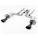 A front view of Milltek Resonated Catback Exhaust System for Audi RS6 2008-2010 with white background