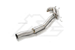 A top view of Fi EXHAUST Valvetronic Cat-Back System for Volkswagen MK2 Tiguan R (OPF) 2021+ downpipe with white background