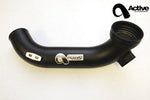 Active Autowerke N55 aluminum charge pipe in black, full length with logo
