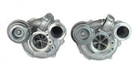 A front overview of Pure Turbos BMW N63/N63tu Stage 2 Upgrade Turbos with a white background