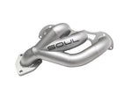Soul 991 Turbo / Turbo S sport headers: close-up of a header with SOUL logo