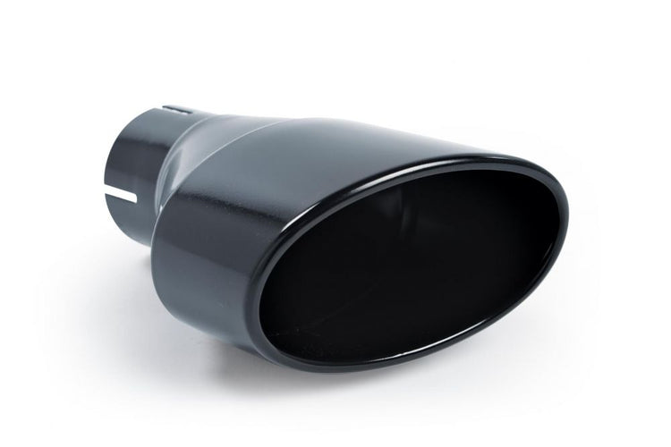 A front view of Milltek Cerakote Black Tips with white background