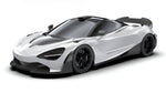 White McLaren 750S front three-quarter with the complete aero kit, render