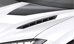 Carbon hood vent insert fitted on a white Urus hood