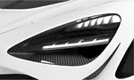 Carbon headlight cover surround on a white McLaren 720S