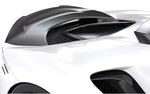 Carbon race spoiler on a white Ferrari SF90 rear deck
