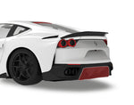 Render of a white Ferrari 812 with the rear center diffuser highlighted