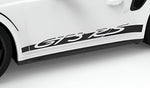 Carbon side skirt on a white Porsche 911 GT3 RS