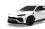 Render of a white Urus with the front bumper uprights highlighted
