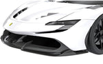 Carbon upper front lip on a white Ferrari SF90