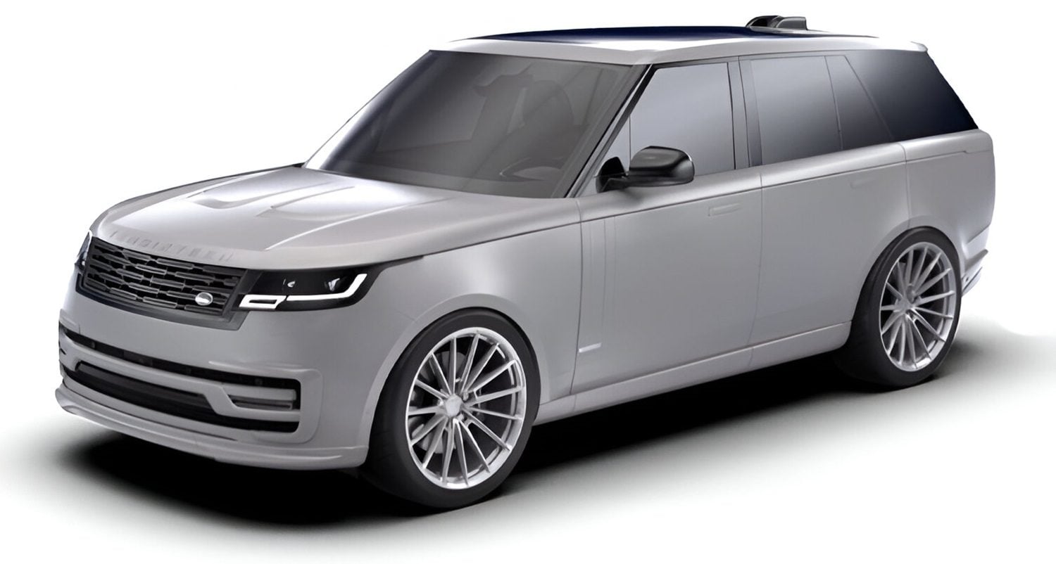 Render of a silver Range Rover Vogue with the 1016 base kit