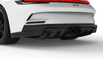 Carbon upper rear diffuser on a white Porsche 911 GT3 (992)