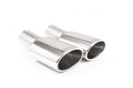 Close-up of polished oval Milltek Sport exhaust tips for the 2017+ Audi S5 3.0 V6 Turbo Coupe Only B9