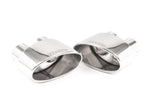 Close-up of polished oval Milltek Sport exhaust tips for the 2019+ Audi RS5 B9.5 2.9 V6 Turbo Sportback