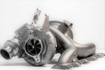 A close up front view of Pure Turbos BMW B48 PURE Turbo Upgrade with a white background