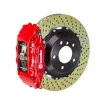 Evo VIII/IX Brembo GT 4-piston front kit, red caliper, 355mm drilled 2-piece disc