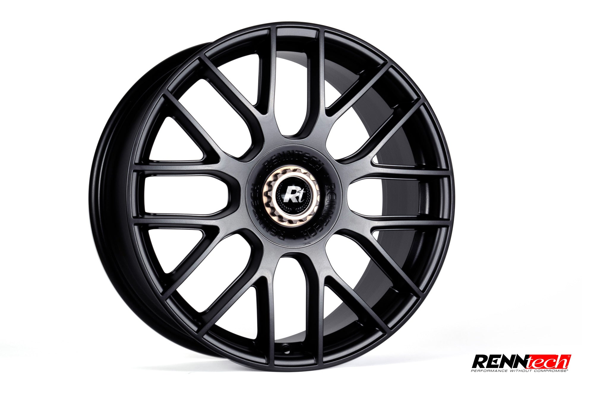 Black RennTech Sport I mesh wheel from the front - Sport I 19-inch Wheels for the 2014-2021 CLA-Class