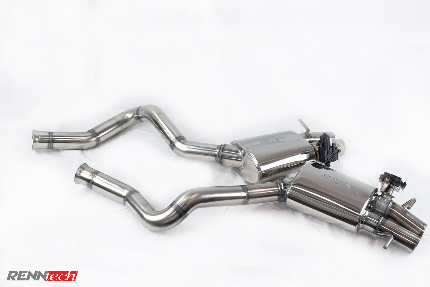 Full C205 valved exhaust system laid out - Valved Sport Mufflers for the 2017-2023 C 63 / C 63 S AMG Coupe